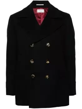 Brunello Cucinelli бушлат с заостренными лацканами, черный