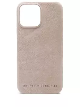 Brunello Cucinelli чехол для iPhone 14 Pro Max с логотипом, серый
