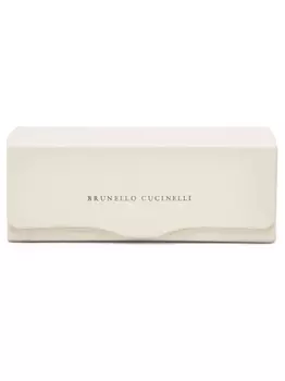 Brunello Cucinelli чехол для очков с тисненым логотипом, нейтральный цвет