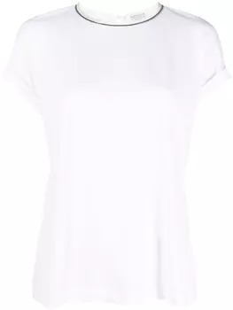 Brunello Cucinelli декорированная футболка, белый