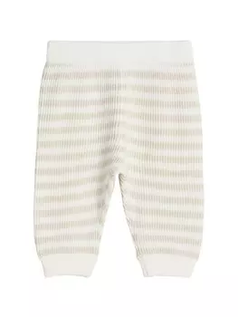 Brunello Cucinelli Детские полосатые трикотажные брюки Brunello Cucinelli Kids, серый