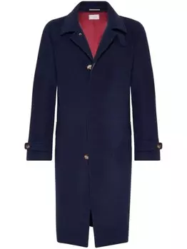 Brunello Cucinelli длинное кашемировое пальто, синий