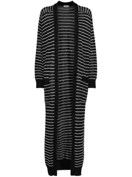 Brunello Cucinelli длинный кардиган в полоску, черный