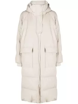 Brunello Cucinelli длинный пуховик, серый