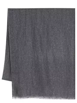 Brunello Cucinelli длинный шарф с бахромой, серый