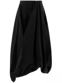 Brunello Cucinelli драпированная юбка миди, черный