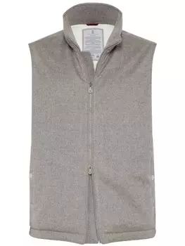 Brunello Cucinelli дутый кашемировый жилет, серый