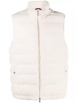Brunello Cucinelli дутый жилет, белый