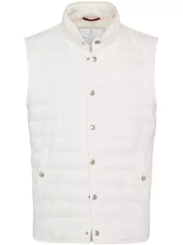 Brunello Cucinelli дутый жилет, белый