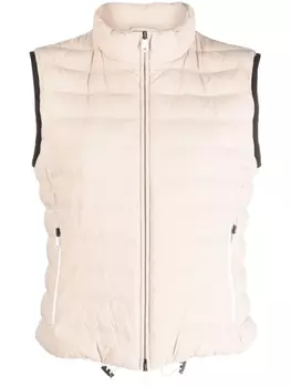 Brunello Cucinelli дутый жилет на молнии, нейтральный цвет