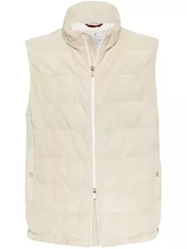 Brunello Cucinelli дутый жилет, нейтральный цвет