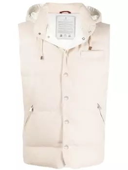 Brunello Cucinelli дутый жилет, нейтральный цвет