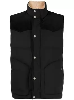 Brunello Cucinelli дутый жилет с высоким воротником, черный