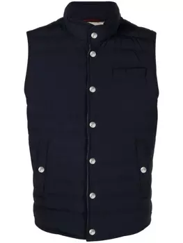 Brunello Cucinelli дутый жилет, синий