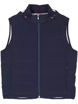 Brunello Cucinelli дутый жилет, синий