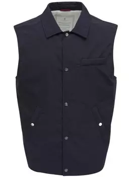Brunello Cucinelli дутый жилет, синий