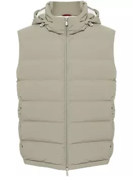 Brunello Cucinelli дутый жилет, зеленый