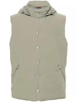 Brunello Cucinelli дутый жилет, зеленый