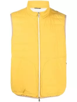 Brunello Cucinelli дутый жилет, желтый