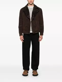 Brunello Cucinelli двубортная дубленка, коричневый