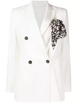 Brunello Cucinelli двубортный блейзер, белый