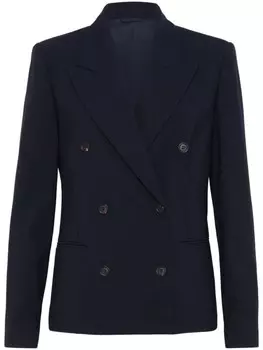 Brunello Cucinelli двубортный блейзер с заостренными лацканами, синий