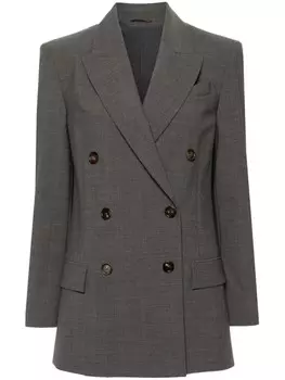 Brunello Cucinelli двубортный блейзер, серый