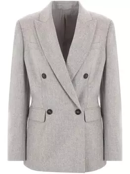 Brunello Cucinelli двубортный блейзер, серый