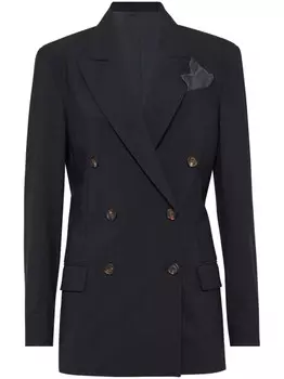 Brunello Cucinelli двубортный блейзер, серый