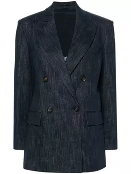 Brunello Cucinelli двубортный блейзер, синий