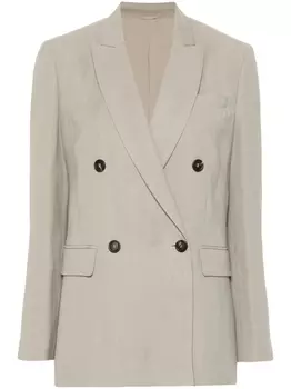 Brunello Cucinelli двубортный блейзер, зеленый