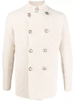 Brunello Cucinelli двубортный кардиган из смесовой шерсти, нейтральный цвет