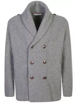 Brunello Cucinelli двубортный кардиган, серый