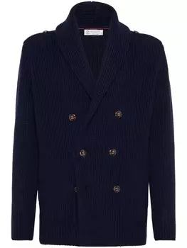 Brunello Cucinelli двубортный кардиган, синий