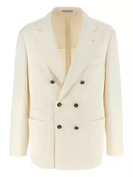 Brunello Cucinelli двубортный пиджак, белый