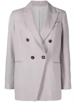 Brunello Cucinelli двубортный пиджак, фиолетовый