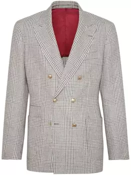 Brunello Cucinelli двубортный пиджак, коричневый