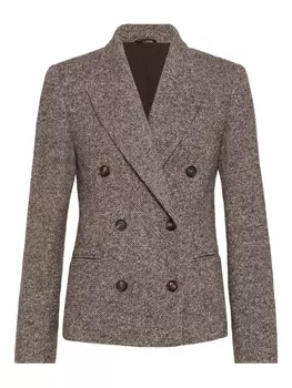 Brunello Cucinelli двубортный пиджак, коричневый