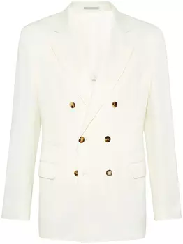 Brunello Cucinelli двубортный пиджак, нейтральный