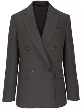Brunello Cucinelli двубортный пиджак с заостренными лацканами, серый