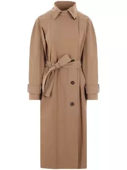 Brunello Cucinelli двубортный тренчкот, нейтральный цвет