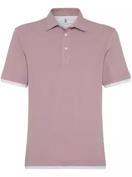 Brunello Cucinelli двухслойная рубашка поло, розовый