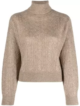 Brunello Cucinelli джемпер фактурной вязки, нейтральный цвет