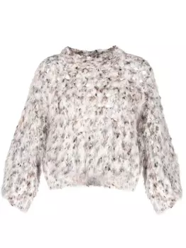 Brunello Cucinelli джемпер Fluffy Net рыхлой вязки, серый