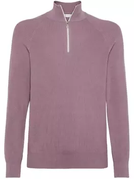 Brunello Cucinelli джемпер на молнии, фиолетовый