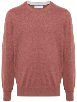 Brunello Cucinelli джемпер с эффектом меланжа, красный
