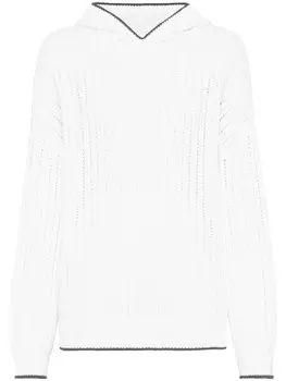 Brunello Cucinelli джемпер с декором Monili, белый