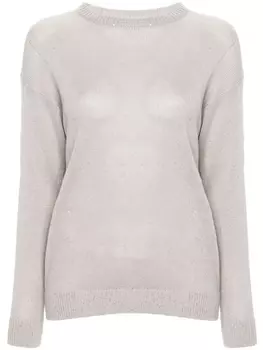 Brunello Cucinelli джемпер с декором Monili, нейтральный цвет