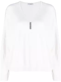 Brunello Cucinelli джемпер с декором Monili, нейтральный цвет
