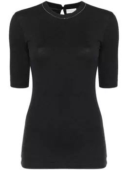 Brunello Cucinelli джемпер с декором Monili, серый